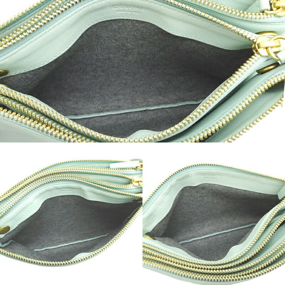 Celine Trio Small Shoulder Bag Leather Mint - Picture 6 of 9